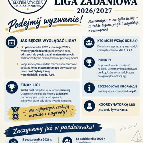Startuje Staszicowska Matematyczna Liga Zadaniowa 2026/2027!